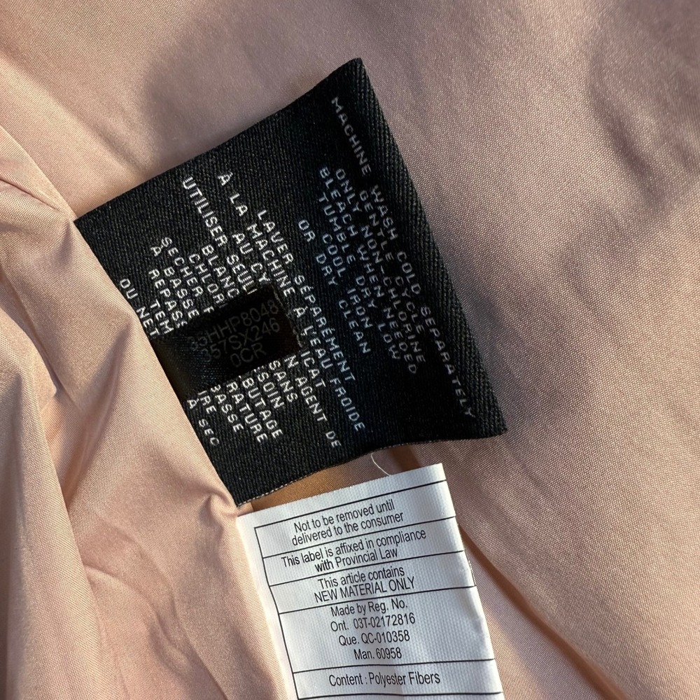 Cole Haan Signature Quilted Jacket Dusky Pink Front Zip Gold Accents Winter Coat - Picture 12 of 14